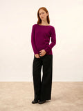 GRACE Pull Col Bateau Prune