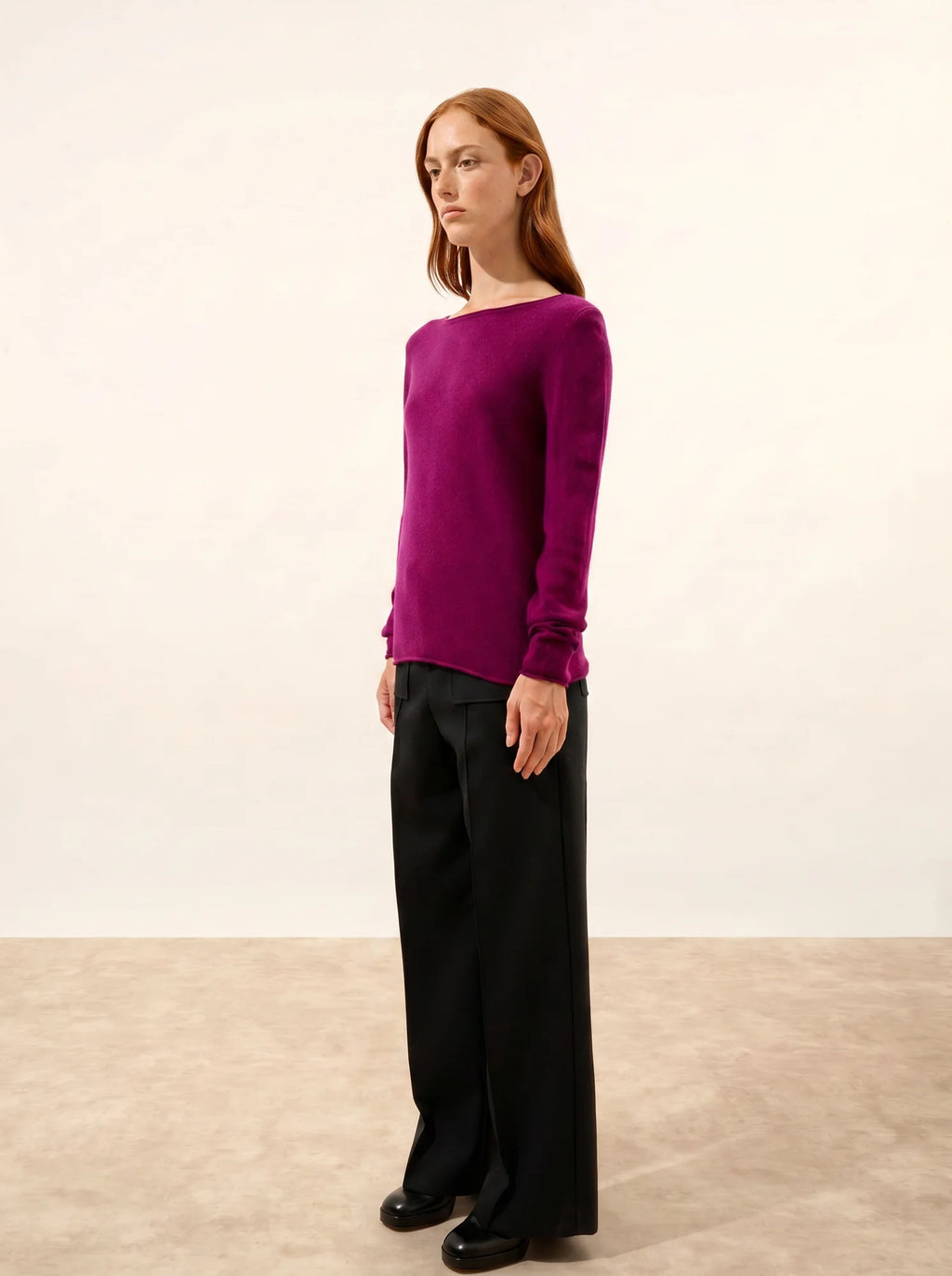 GRACE Pull Col Bateau Prune