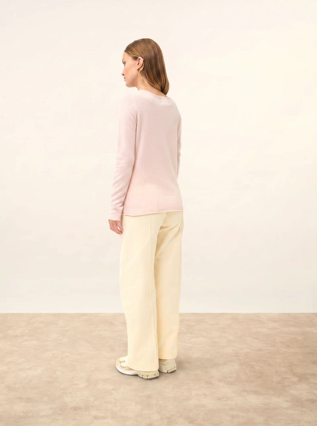 GRACE Pullover U-Boot-Ausschnitt Puderrosa