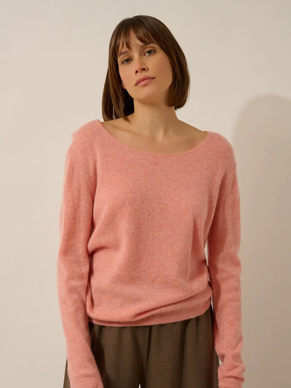 FIONA Sweater Crew Neck Heather Coral