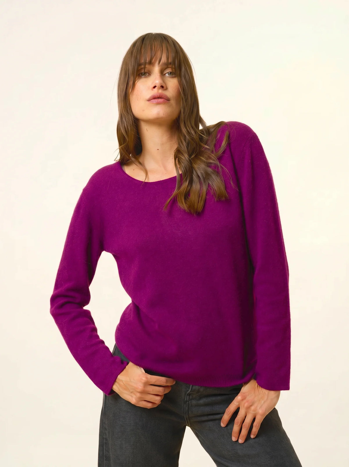 FIONA Pull Col Rond Prune