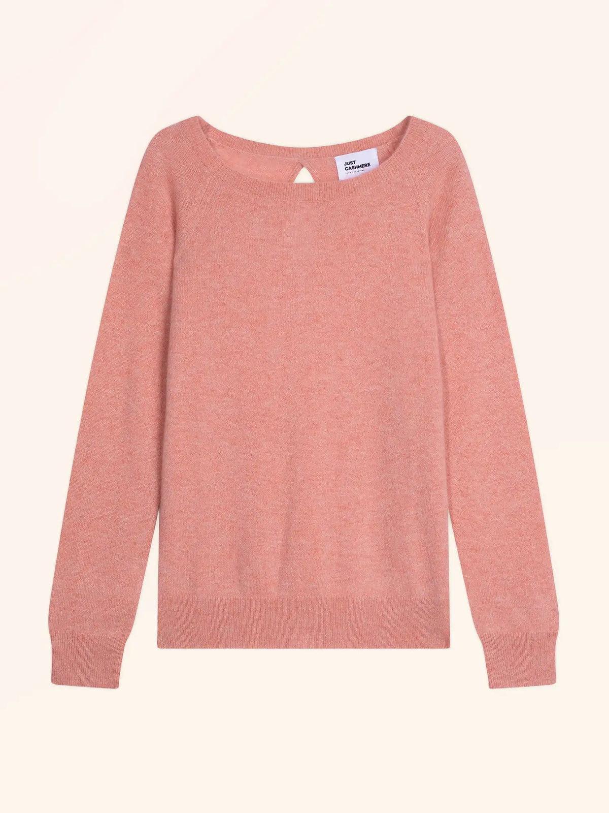 ABIGAILE Pullover U-Boot-Ausschnitt Tropfenausschnitt hinten Koralle meliert
