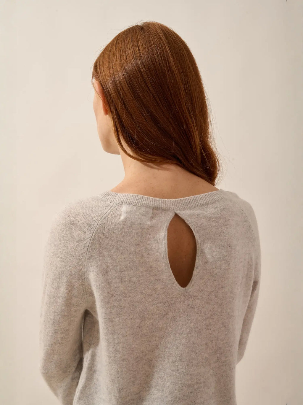 ABIGAILE Sweater Boat Neck Drop Back Heather Glacier