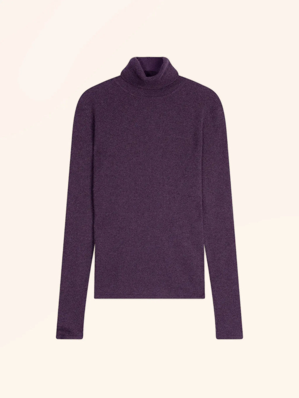 AVA Pull Col Roulé Violet Chiné