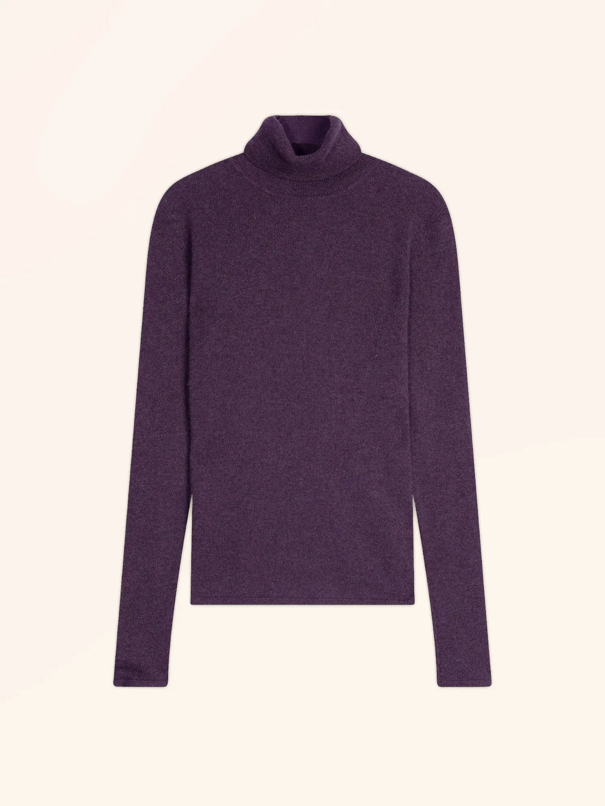 AVA Pull Col Roulé Violet Chiné