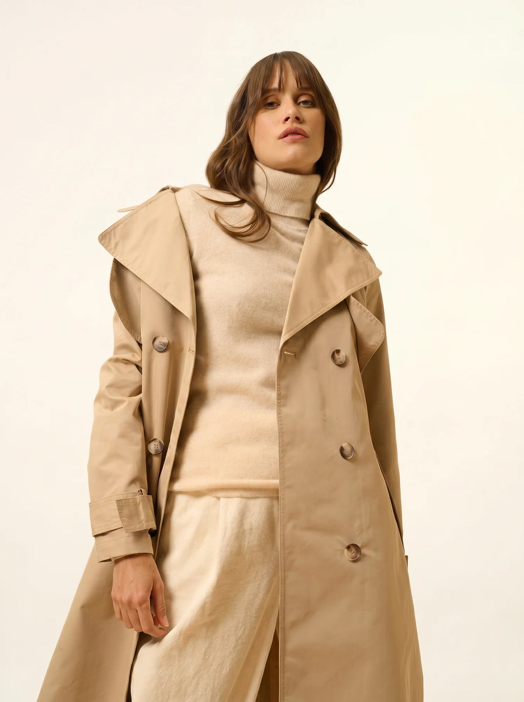 AVA Pull Col Roulé Avoine