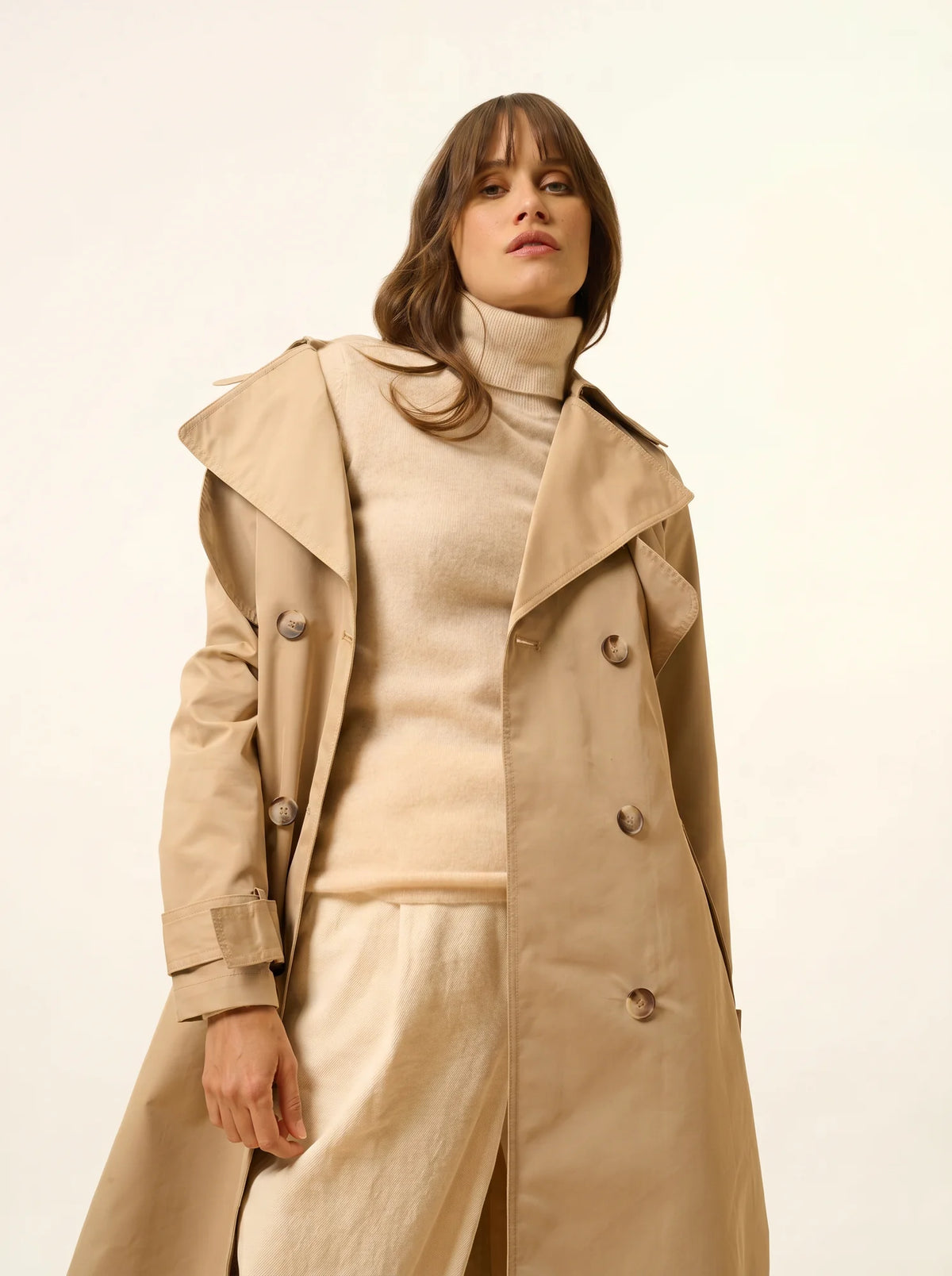 AVA Pull Col Roulé Avoine