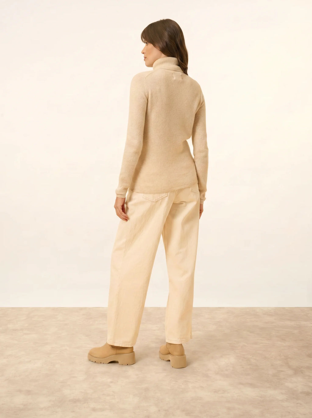 AVA Pull Col Roulé Avoine
