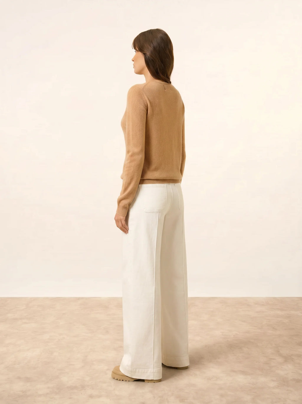 KATHARINE Strickjacke Rundhalsausschnitt Sahara