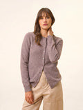 KATHARINE Cardigan Col Rond Caribou Chiné