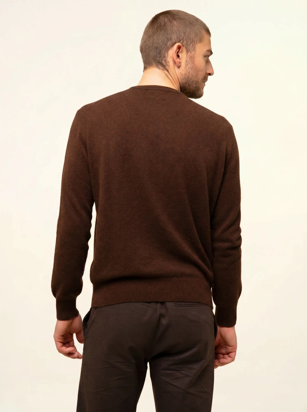 HOWARD Pull Col Rond Café