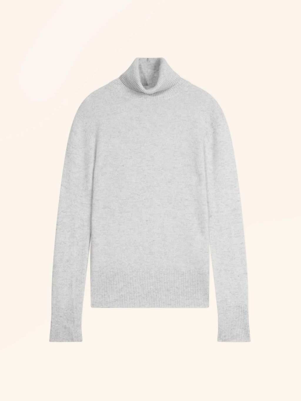 LEXIE Pull Col Roulé Gris Perle Chiné