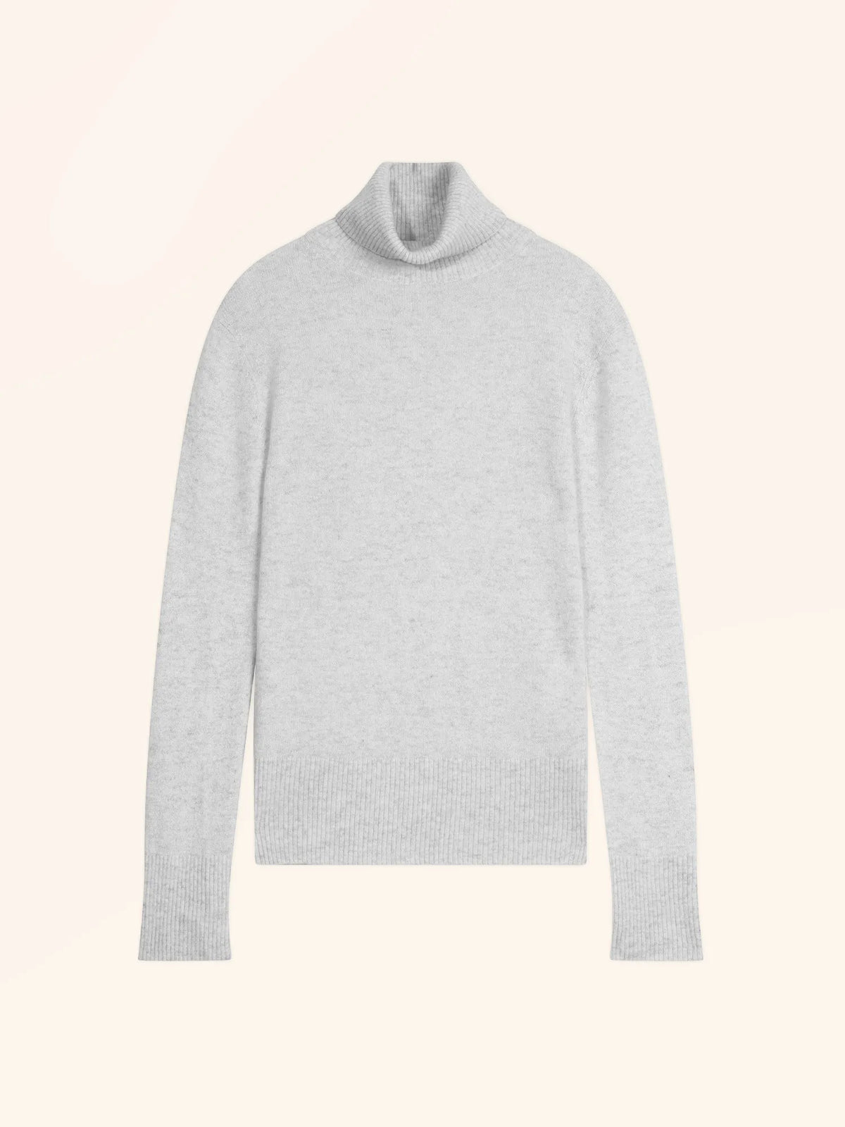 LEXIE Pull Col Roulé Gris Perle Chiné