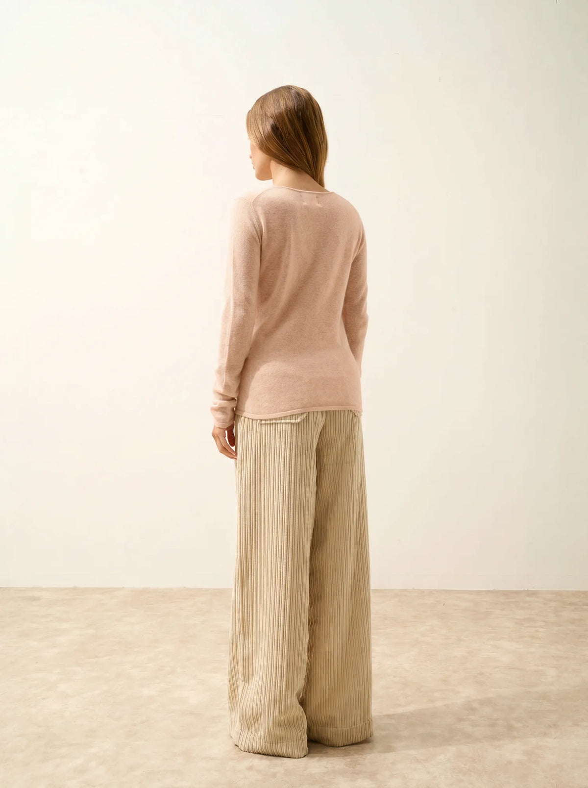 VIVIAN Pull Col Rond Beige
