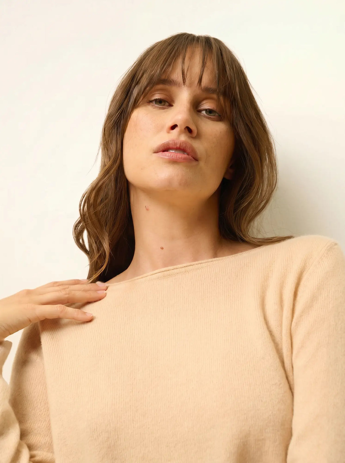 GRACE Pullover U-Boot-Ausschnitt Beige
