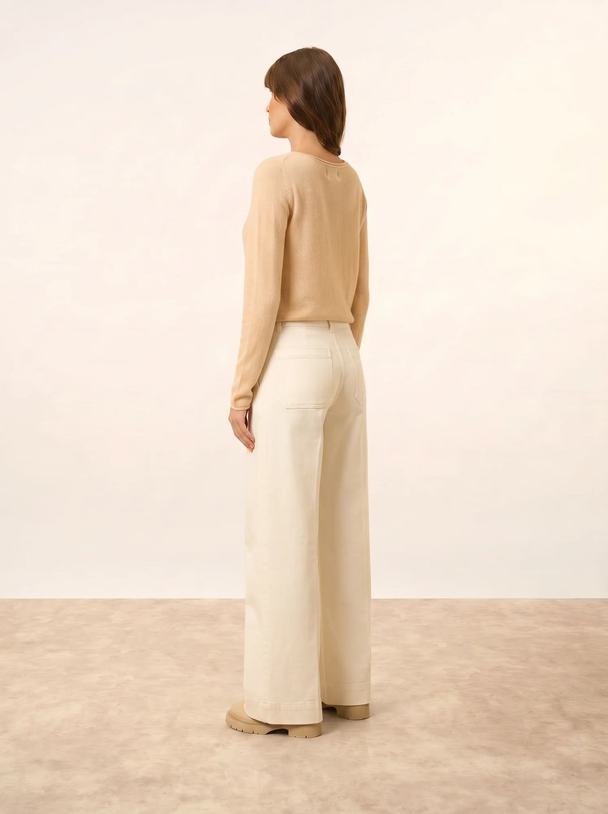 GRACE Pullover U-Boot-Ausschnitt Beige