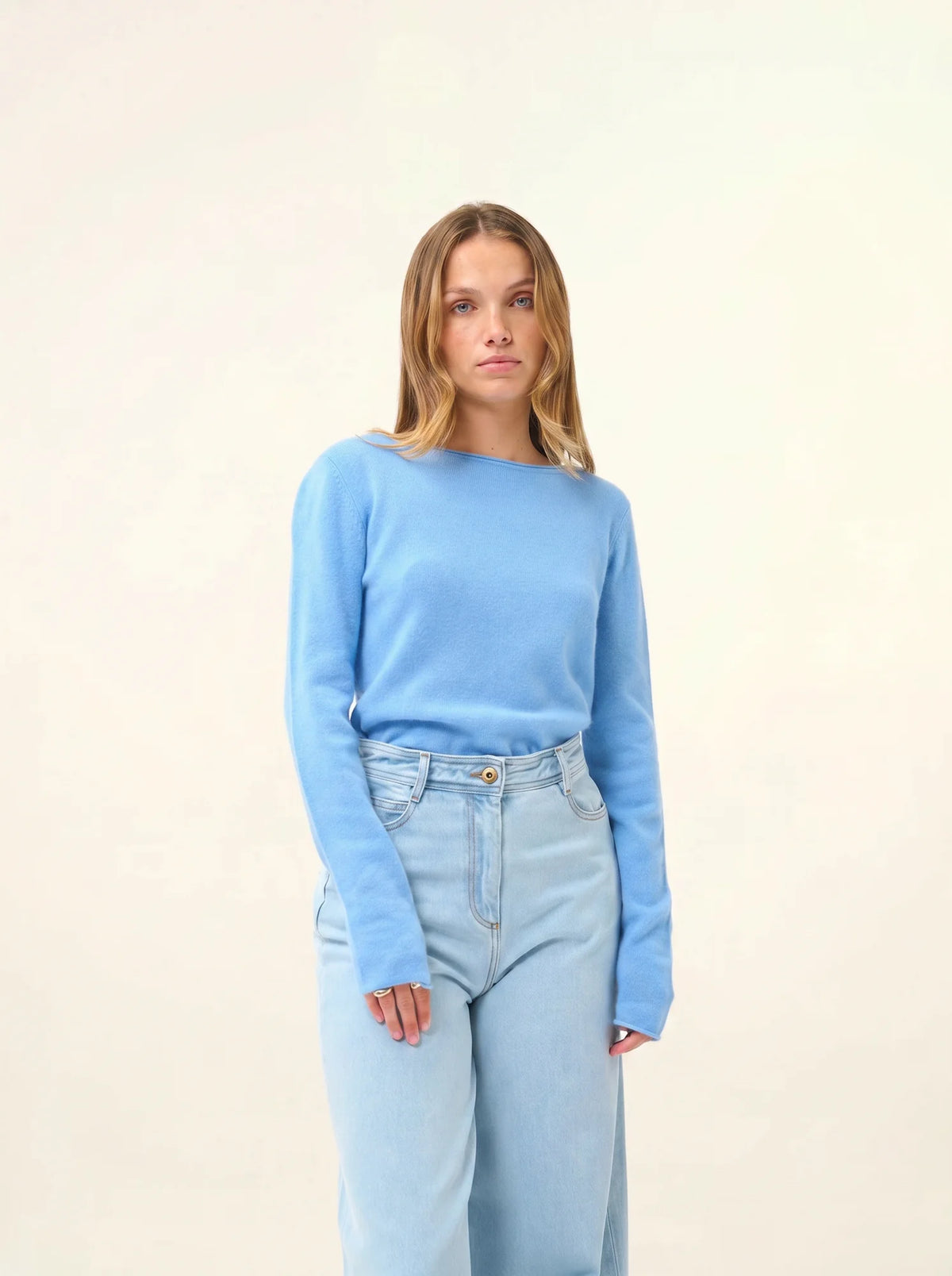 GRACE Pull Col Bateau Bleu Bébé