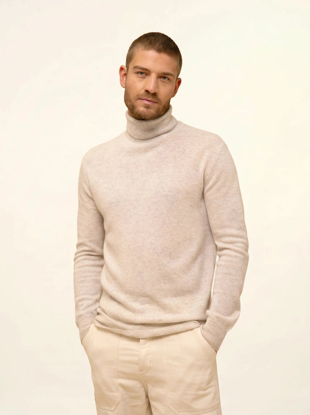 CONNOR Sweater Turtleneck Heather Pearl Grey