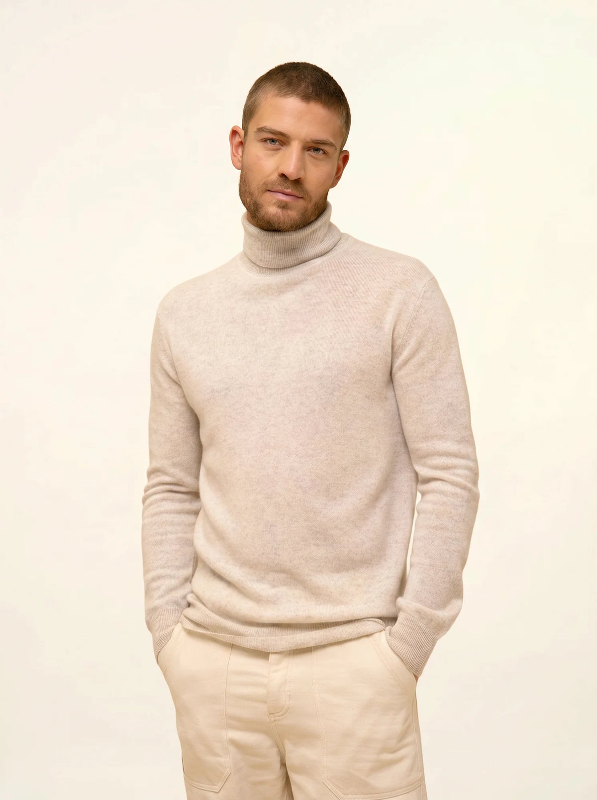 CONNOR Sweater Turtleneck Heather Pearl Grey
