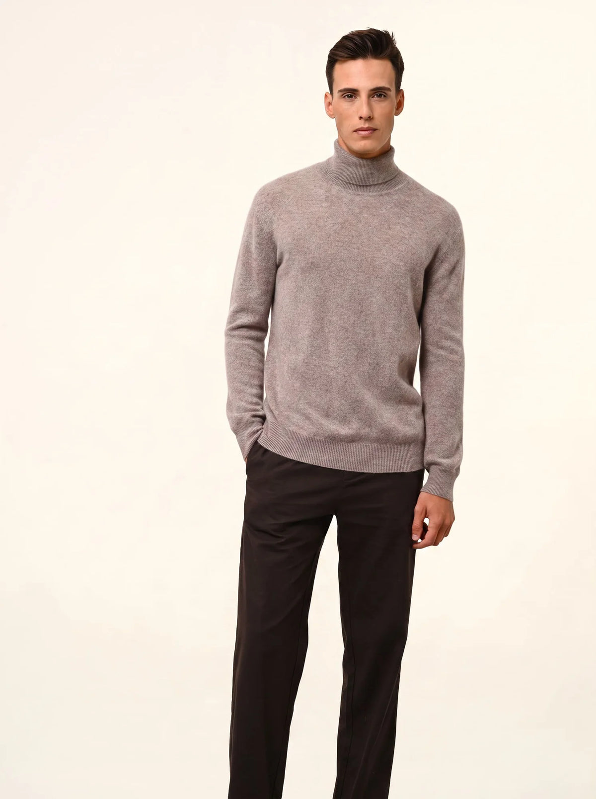 CONNOR Pull Col Roulé Caribou Chiné