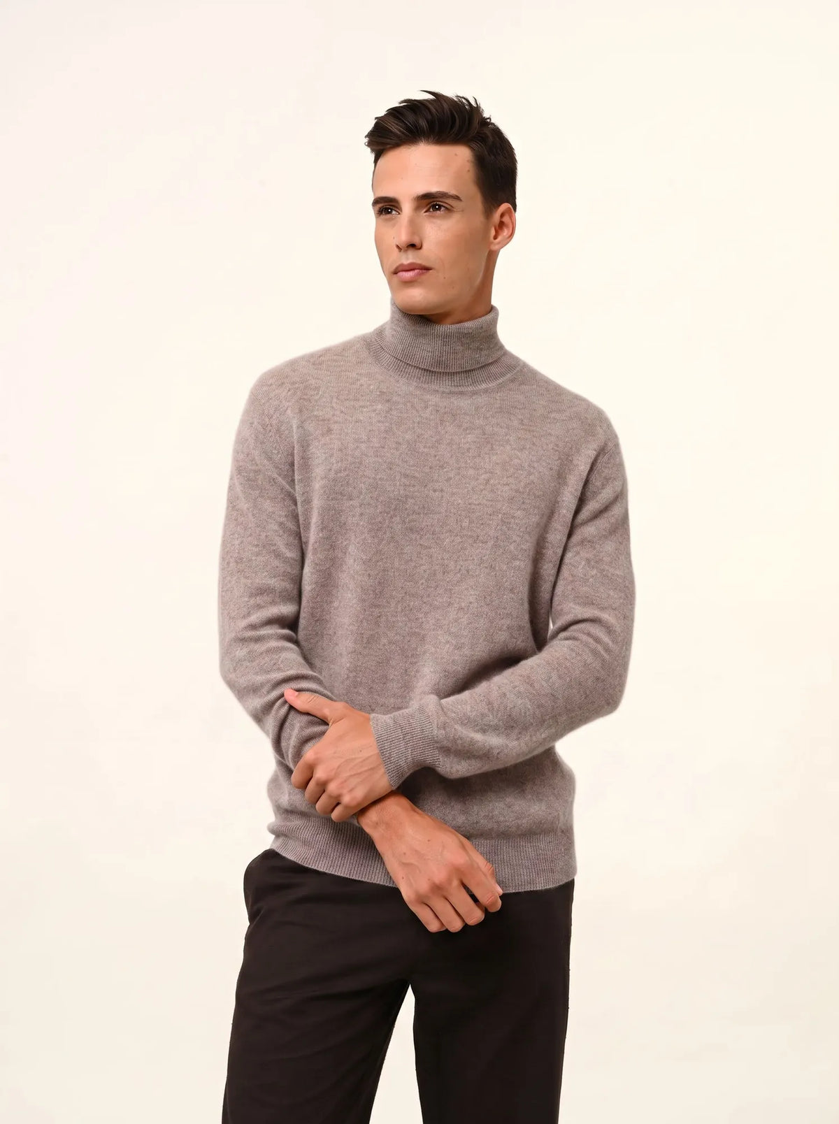 CONNOR Pull Col Roulé Caribou Chiné