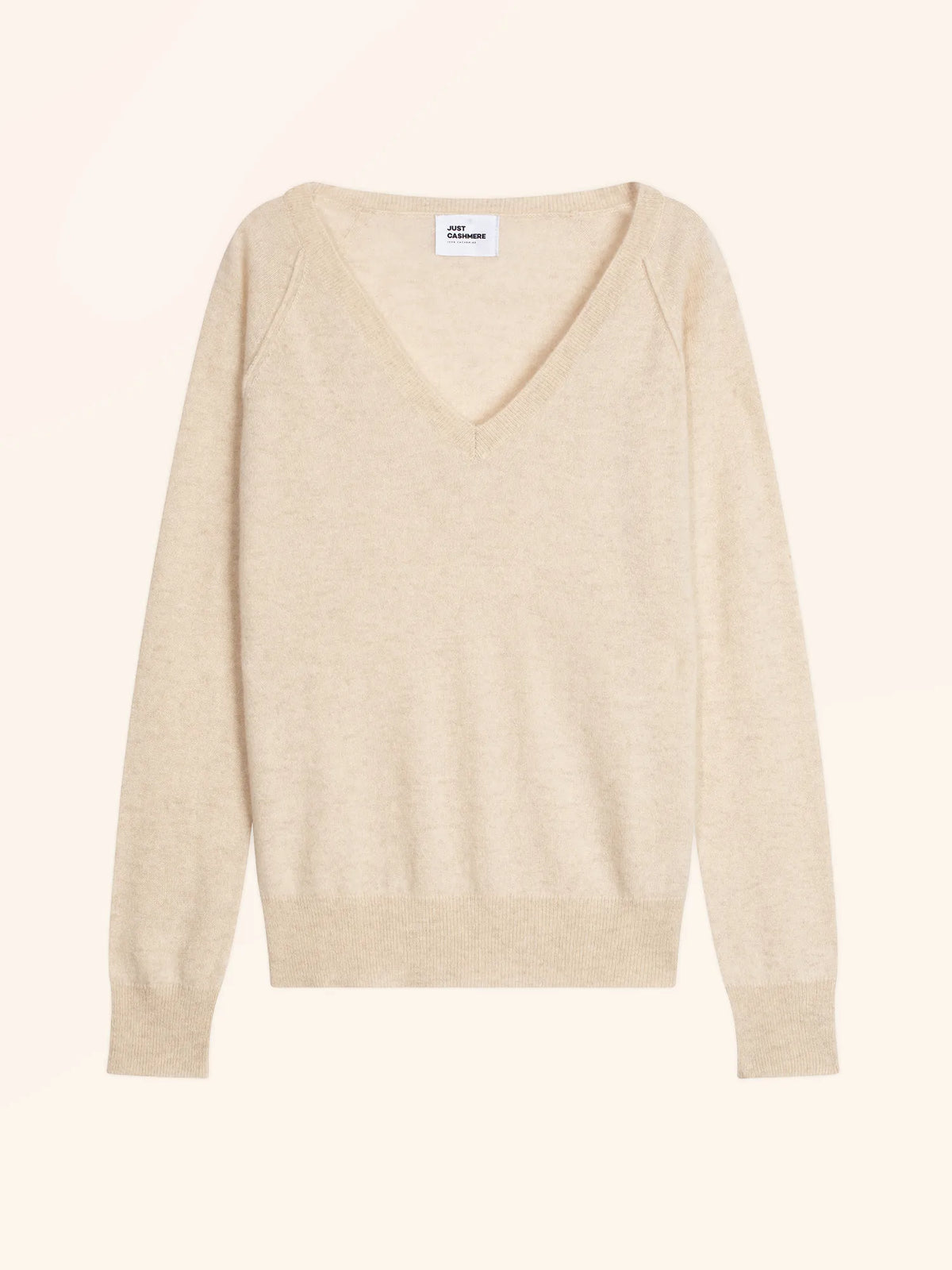 PHOEBE Pullover V-Ausschnitt Haferbeige