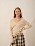 PHOEBE Pullover V-Ausschnitt Haferbeige