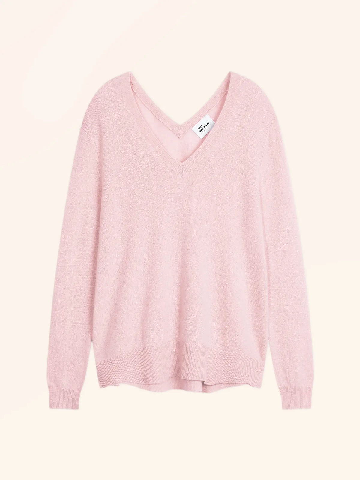 OPAL Sweater V-Neck Front and Back Powder Pink