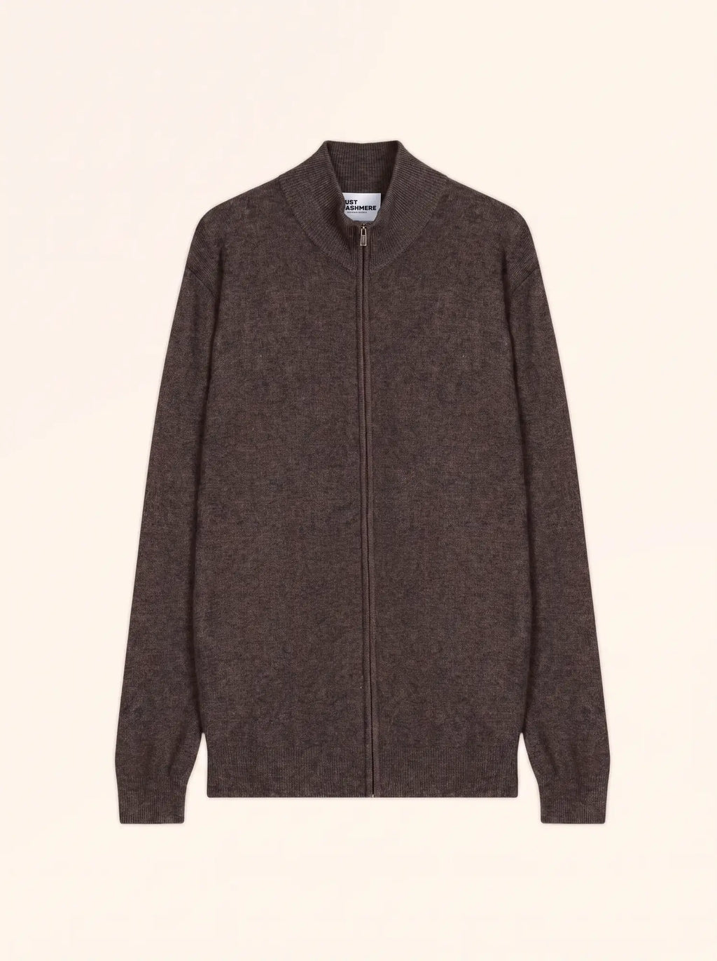 ALAN Gilet Zippé Col Montant Taupe Chiné