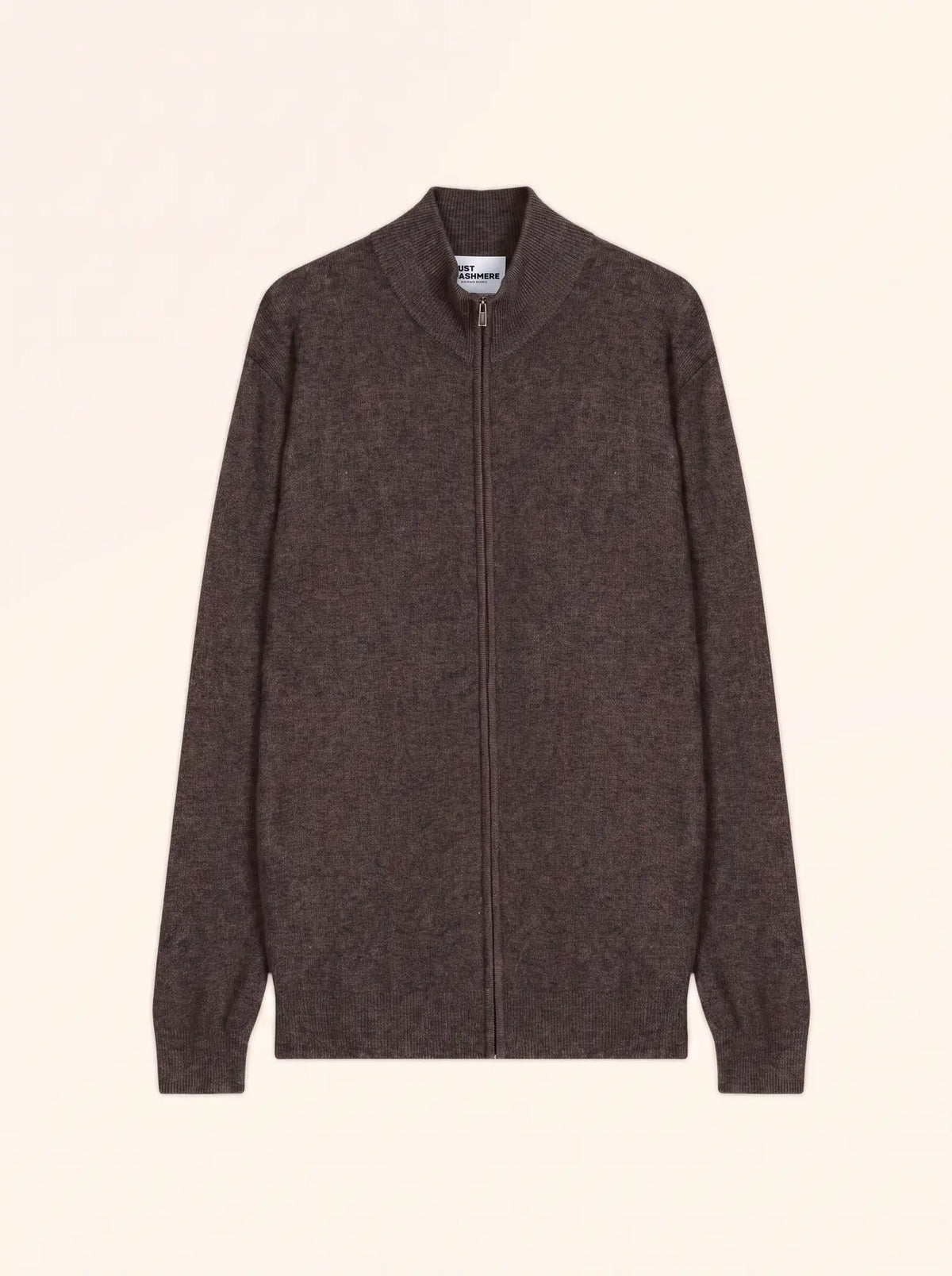 ALAN Gilet Zippé Col Montant Taupe Chiné