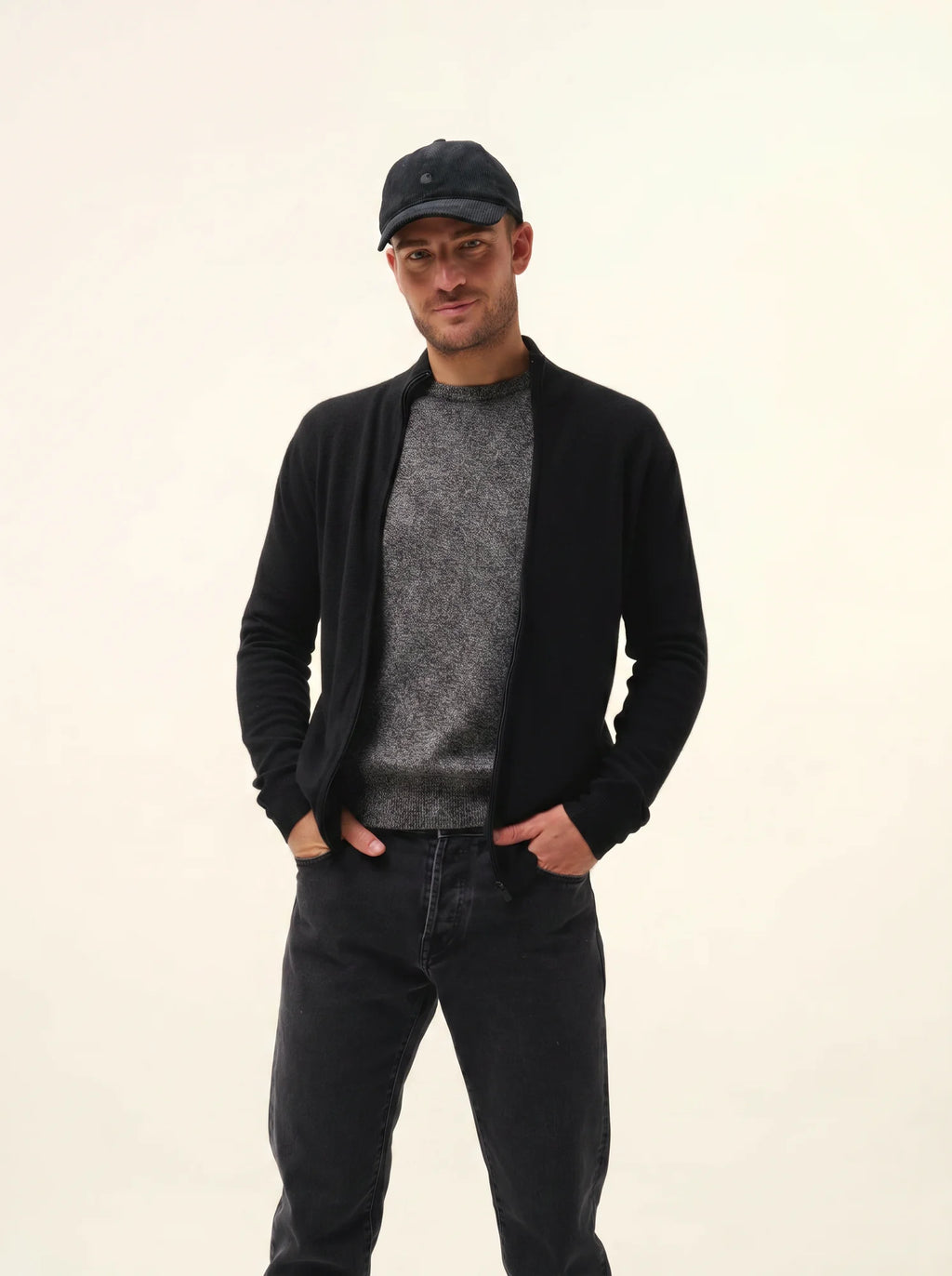ALAN Gilet Zippé Col Montant Noir