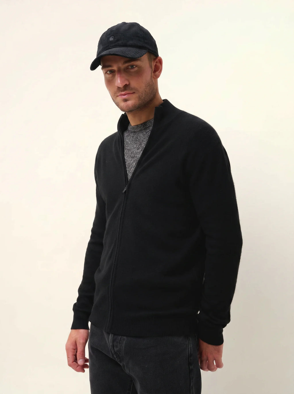 ALAN Gilet Zippé Col Montant Noir