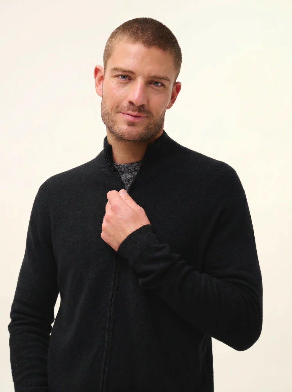 ALAN Gilet Zippé Col Montant Noir