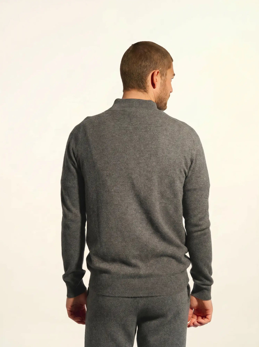 ALAN Gilet Zippé Col Montant Anthracite Chiné