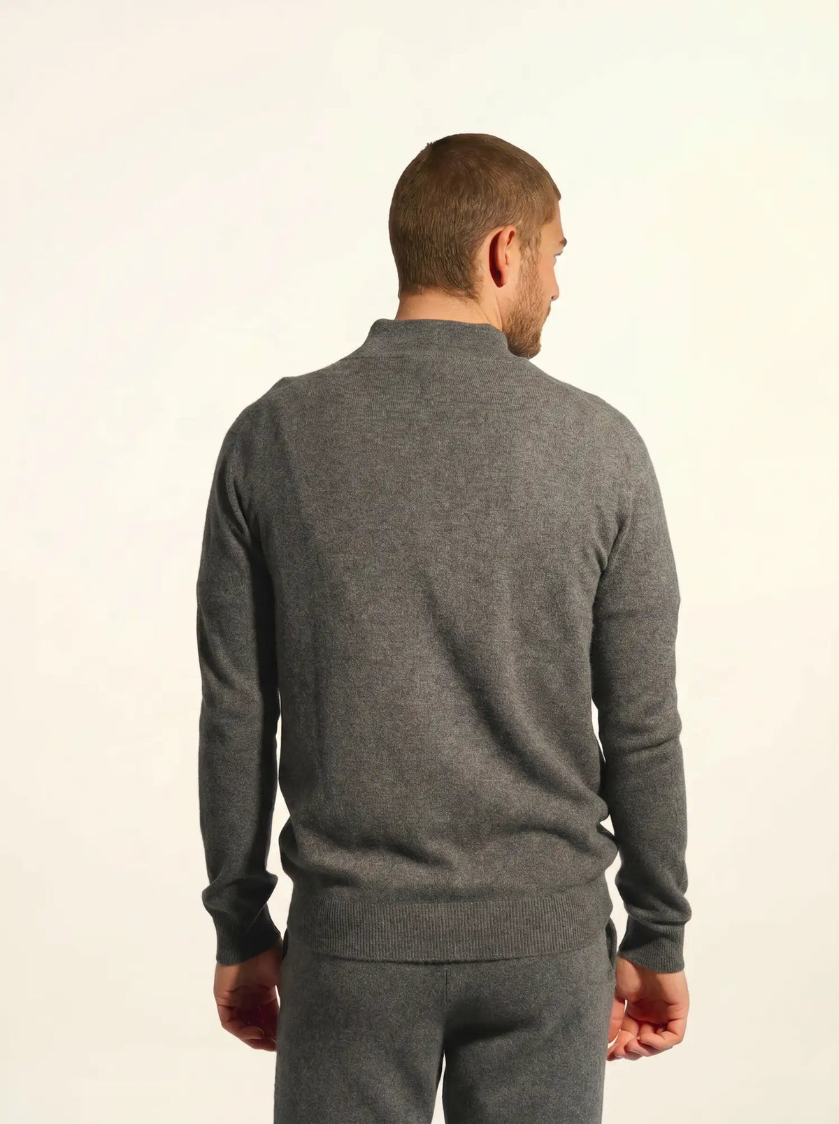 ALAN Gilet Zippé Col Montant Anthracite Chiné