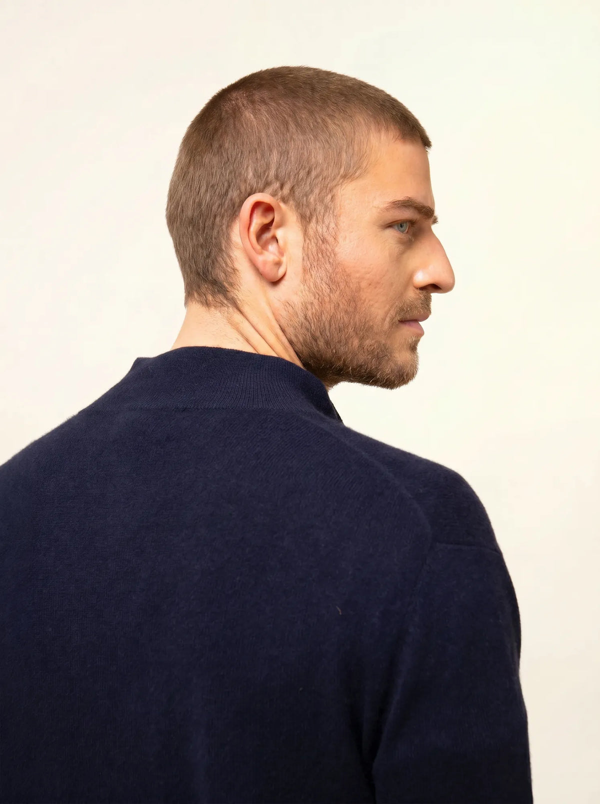 ALAN Gilet Zippé Col Montant Bleu Marine