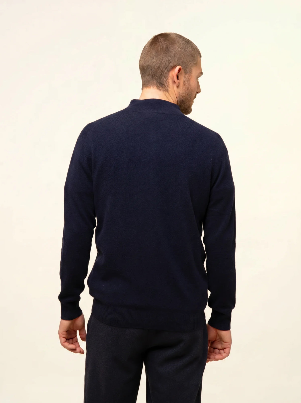 ALAN Gilet Zippé Col Montant Bleu Marine