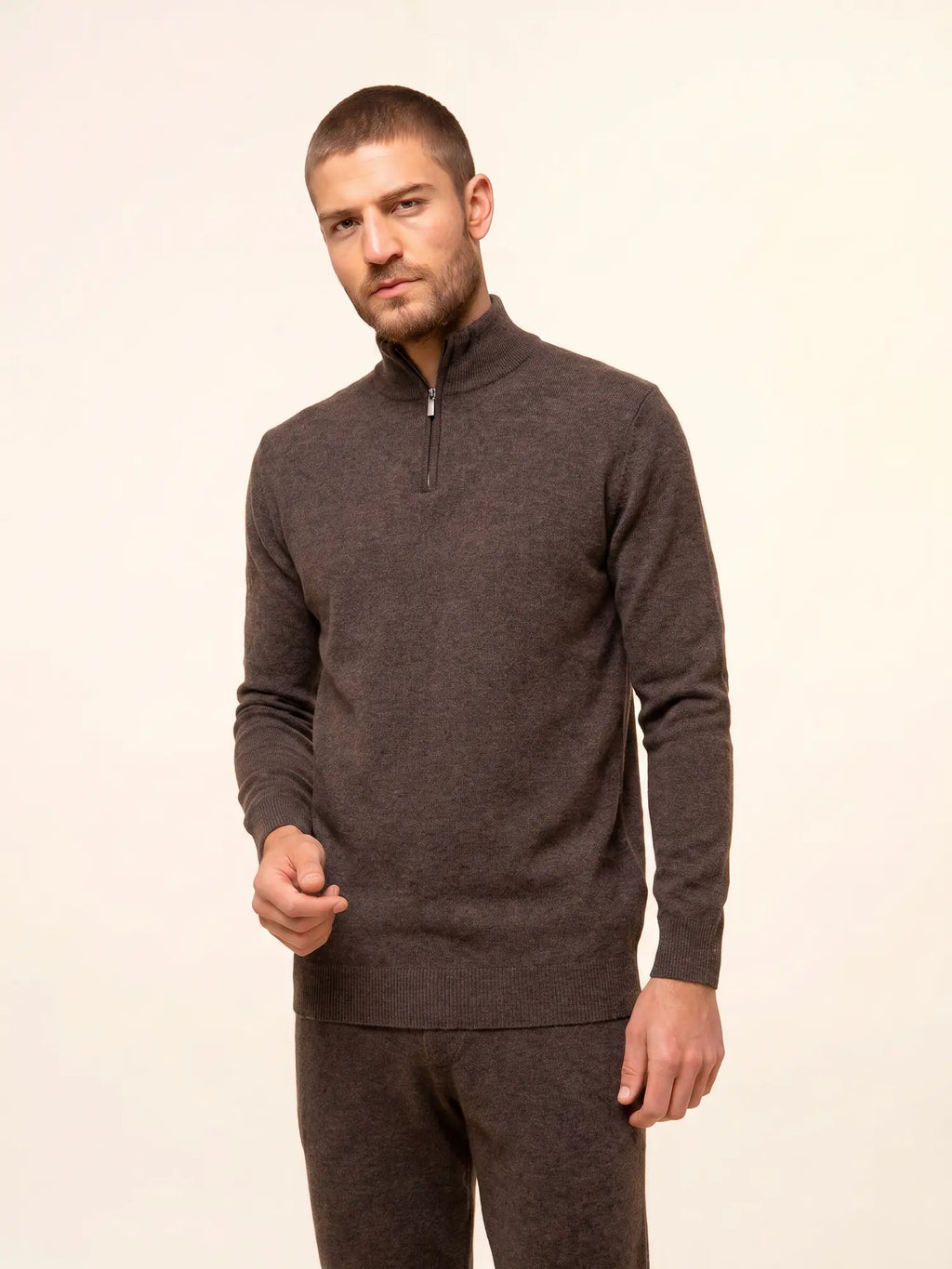BRADLEY Pull Camionneur Taupe Chiné