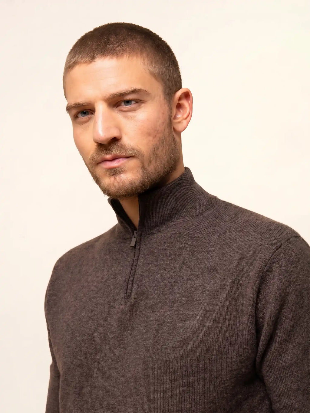 BRADLEY Pull Camionneur Taupe Chiné