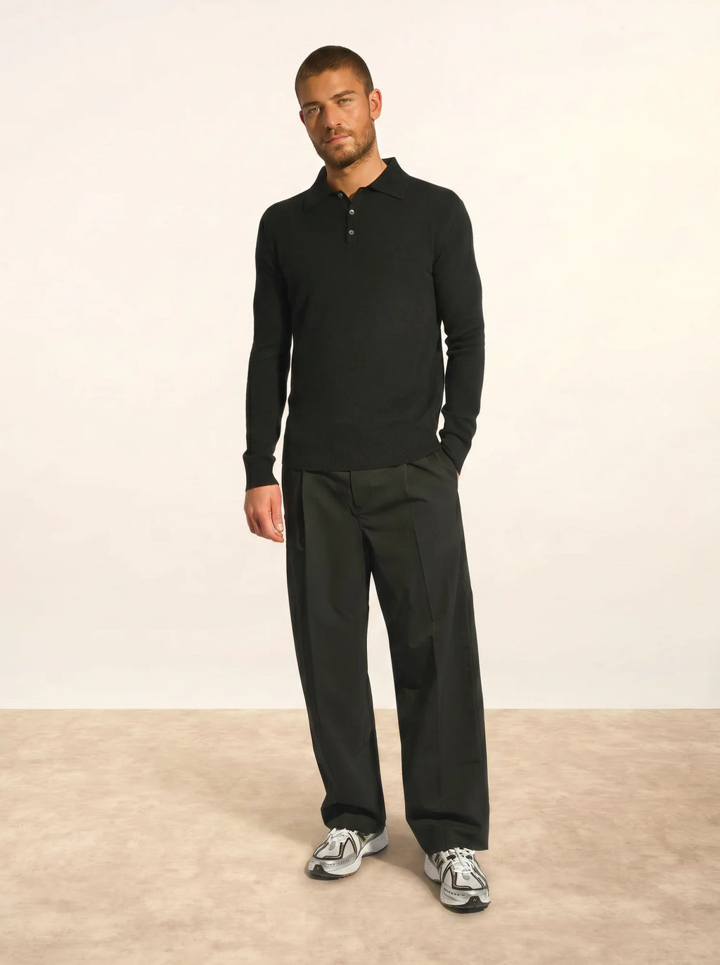 DOUGLAS Polo Long Sleeve Black