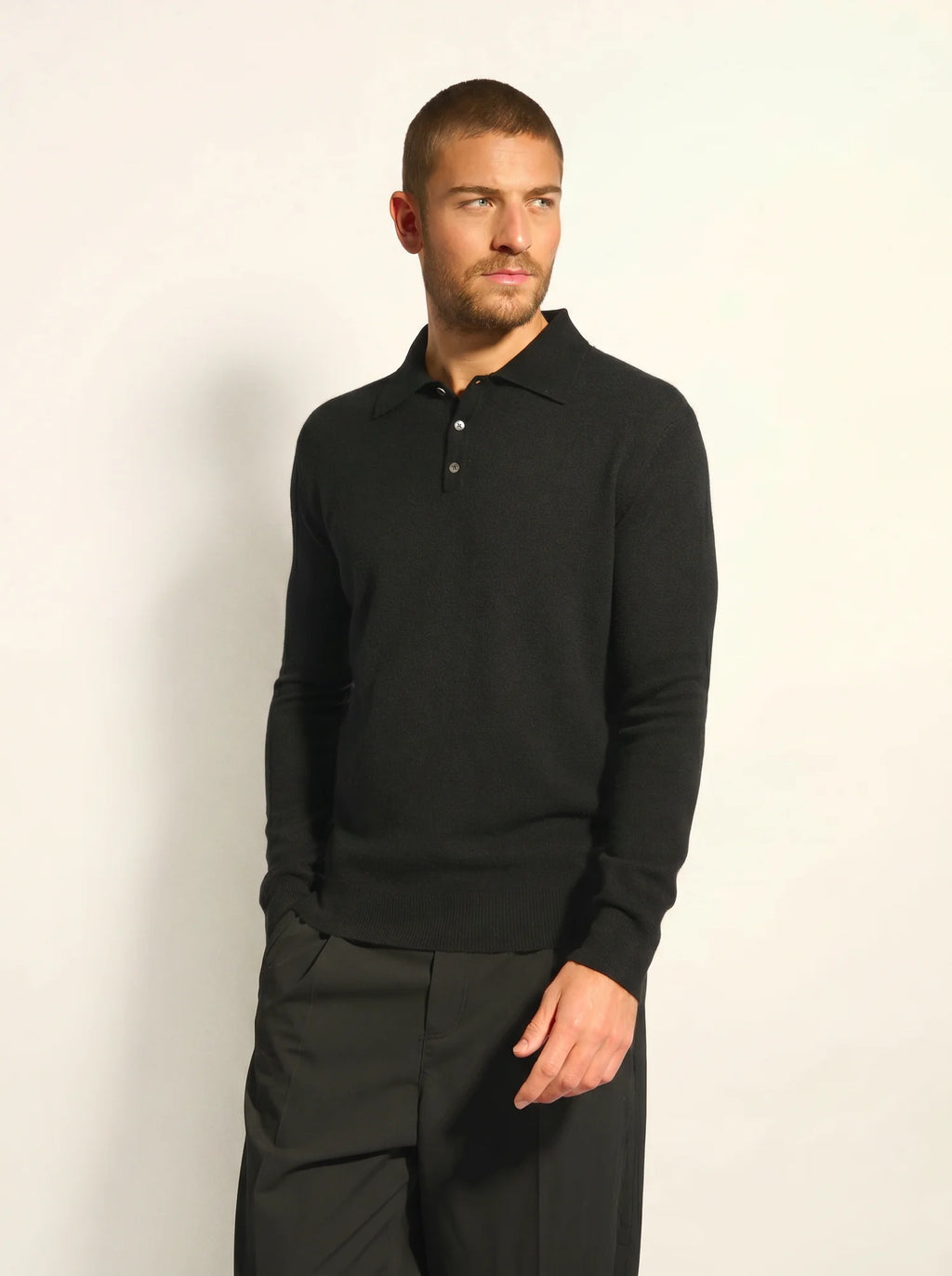DOUGLAS Polo Long Sleeve Black
