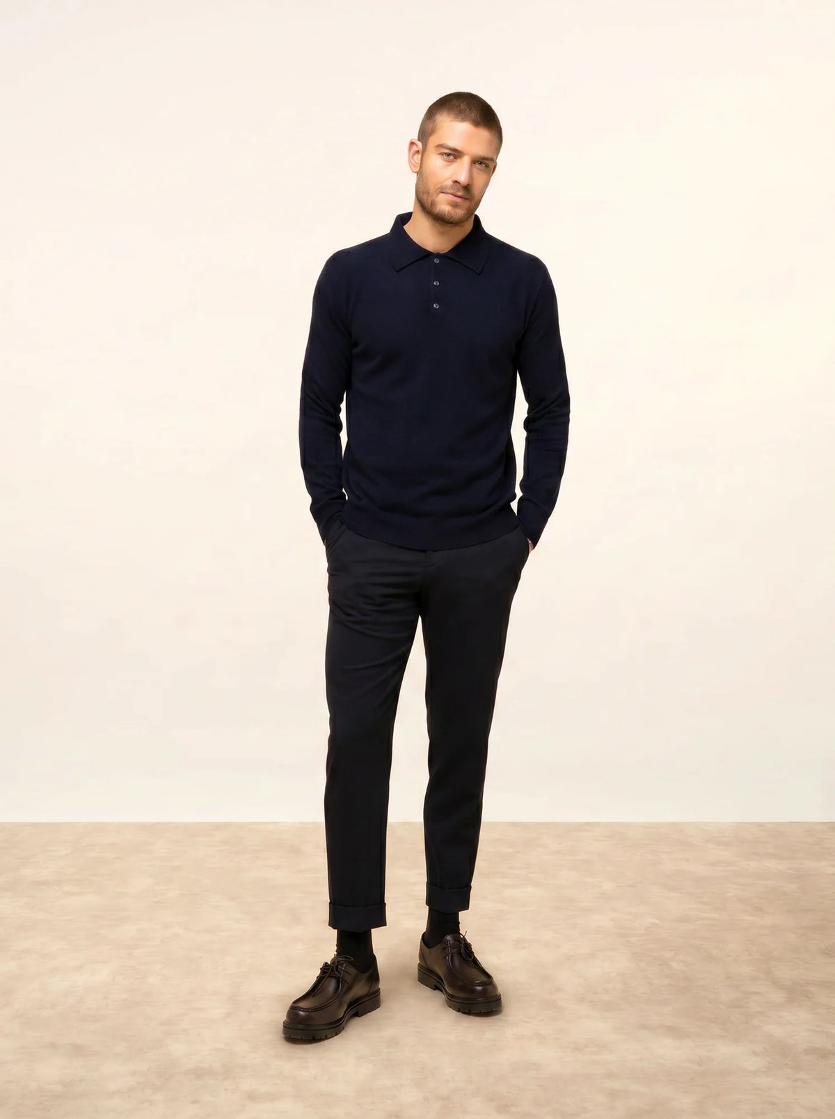 DOUGLAS Polo Manches Longues Bleu Marine