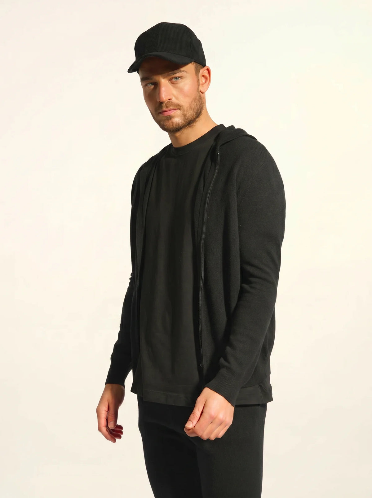 ELLIOT Gilet Zippé Capuche Noir