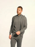 ELLIOT Gilet Zippé Capuche Anthracite Chiné