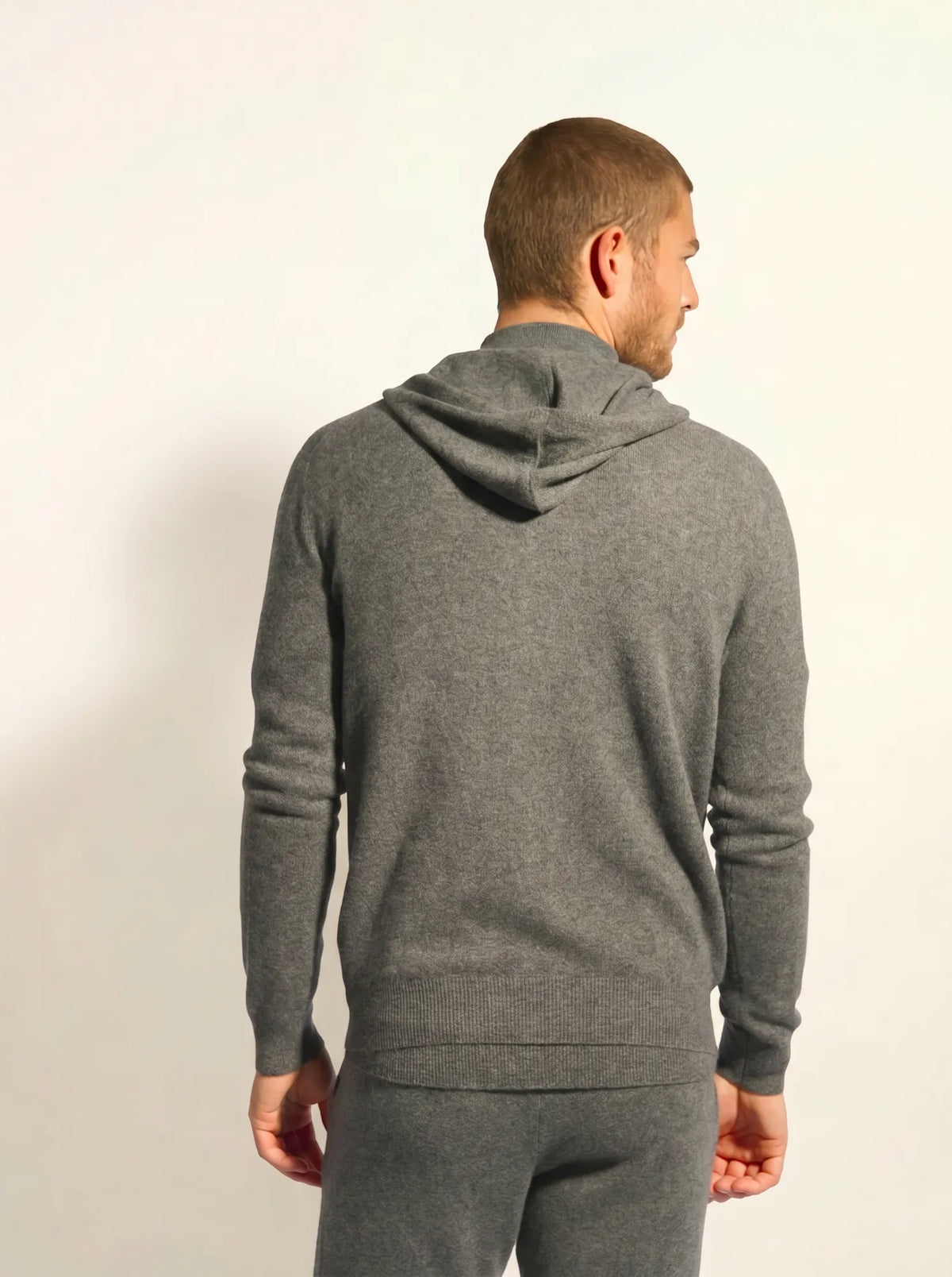 ELLIOT Gilet Zippé Capuche Anthracite Chiné
