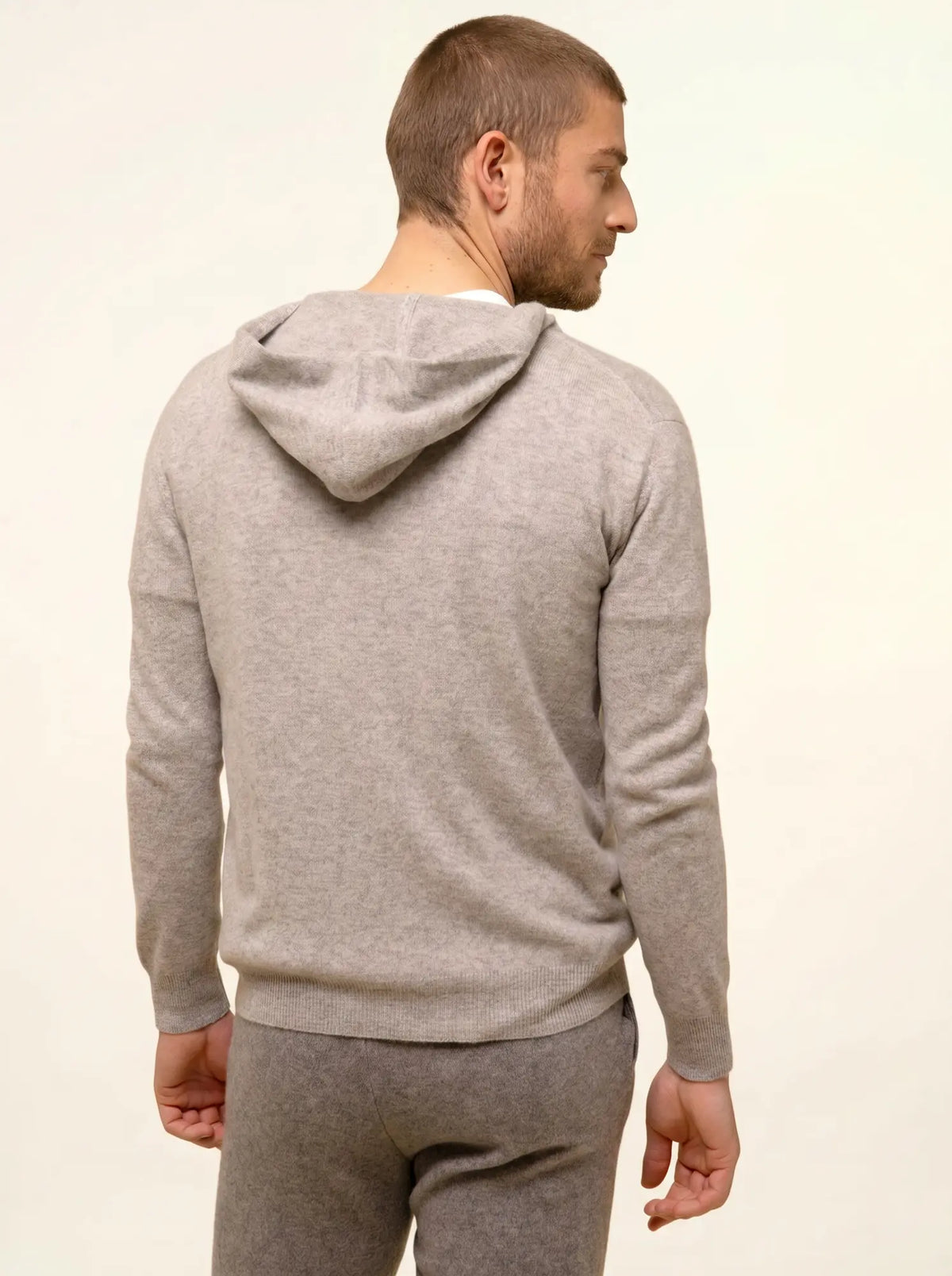 ELLIOT Gilet Zippé Capuche Nuage Chiné