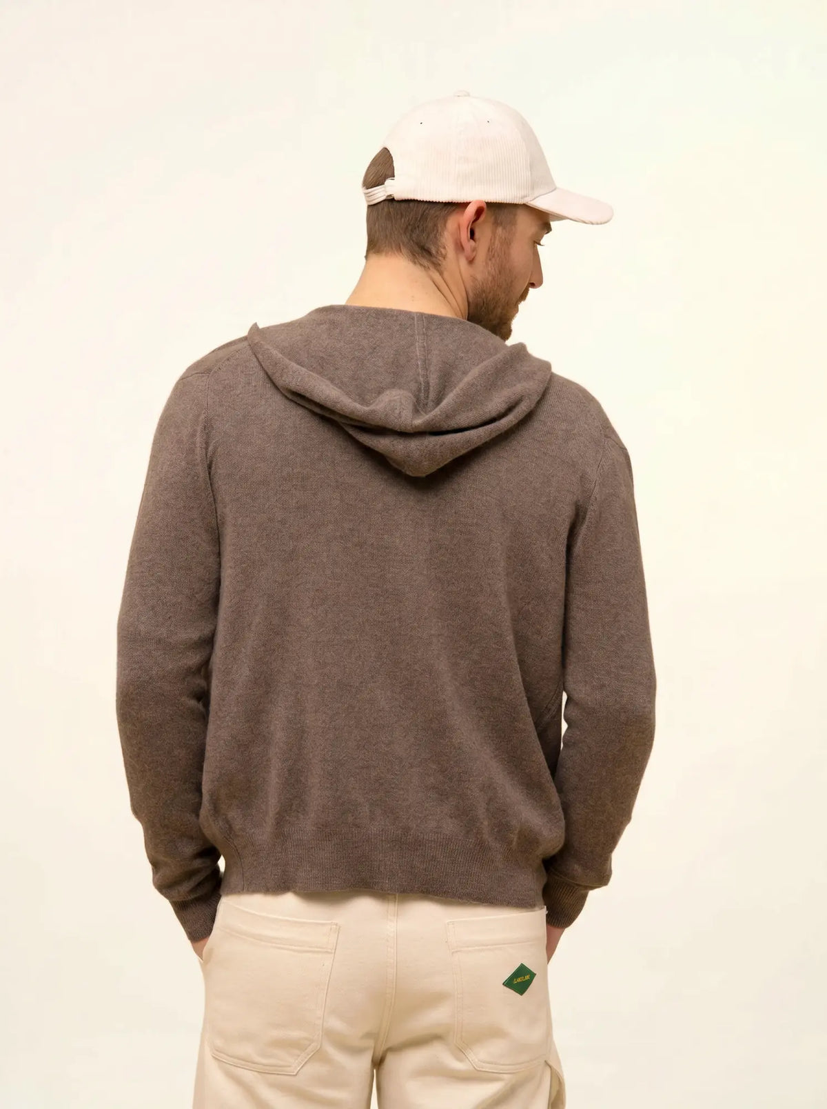 ELLIOT Gilet Zippé Capuche Taupe Chiné