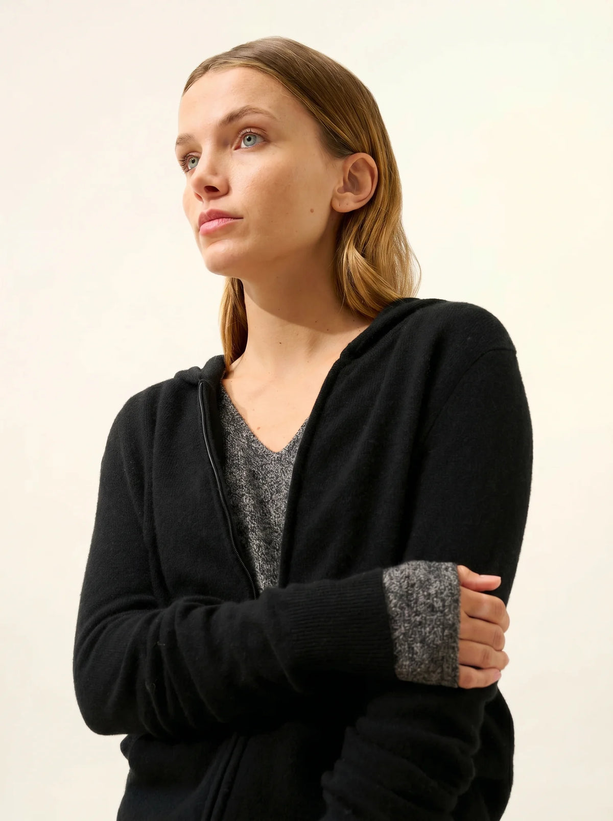 DEBBIE Gilet Zippé Capuche Noir