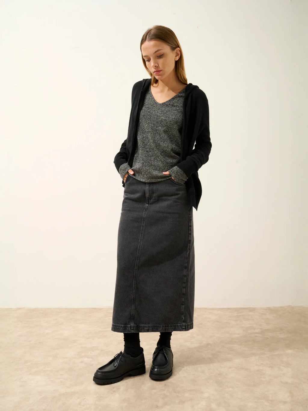 DEBBIE Gilet Zippé Capuche Noir