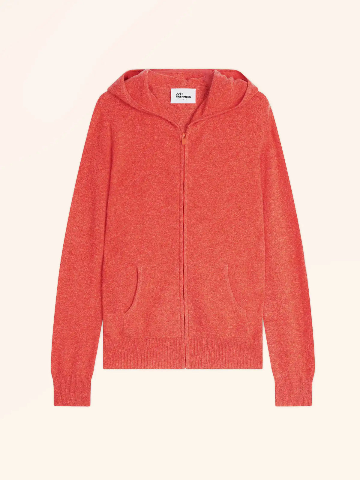 DEBBIE Gilet Zippé Capuche Orange Chiné